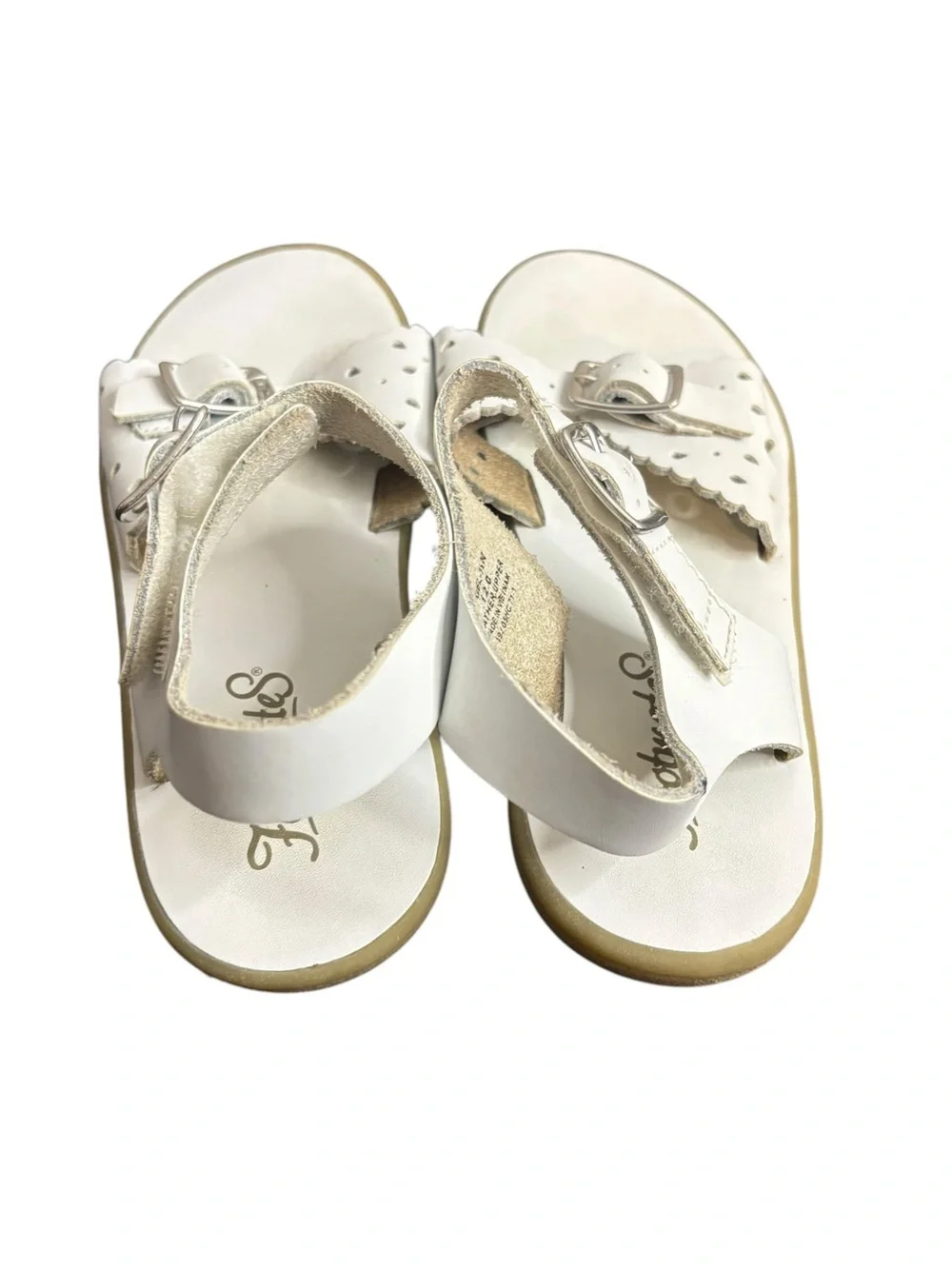 Footmates Ariel White Girls Sandal Leather Size 12 Summer.